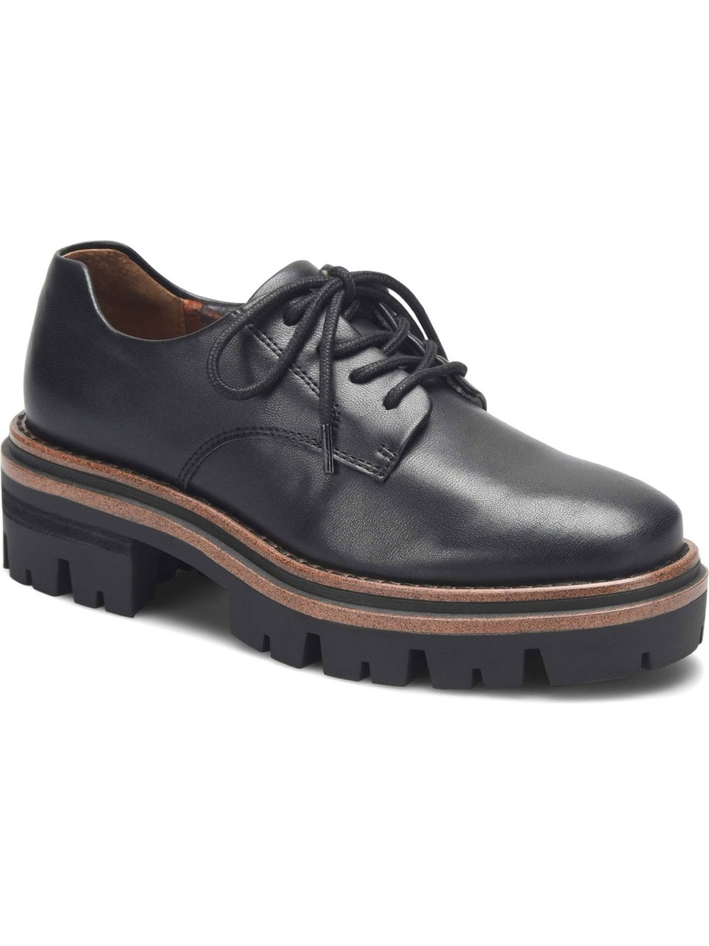 KORKS Veda Lug Sole Platform Derby Oxfords Shoes Black Size 9M - NWOT